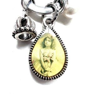 Vintage Teardrop Earring with 2" drop and charms